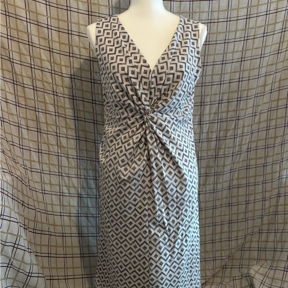 Eddie Bauer Black and White Geometric Maxi Dress